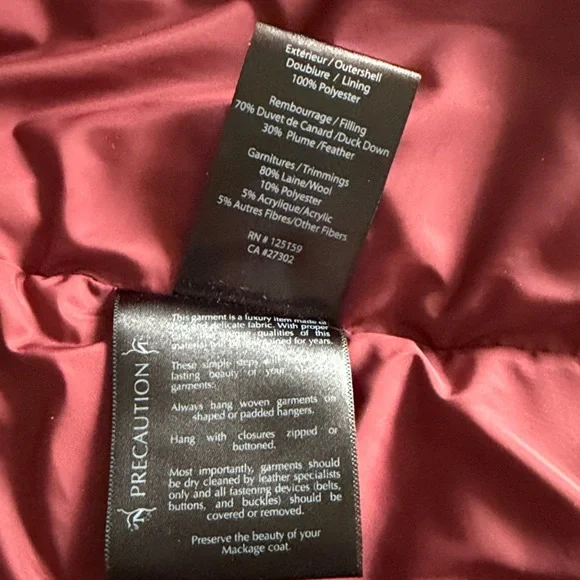 MACKAGE DOWN COAT JACKET IN MERLOT - Picture 14 of 16